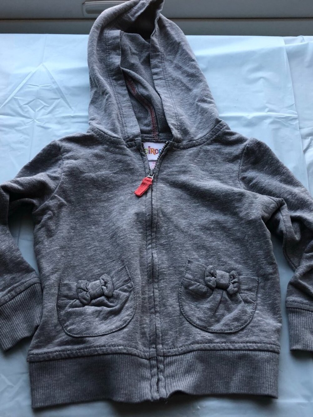 Circo 24-months zip-up w/hood; Gray; 2 front pockets; like new condition